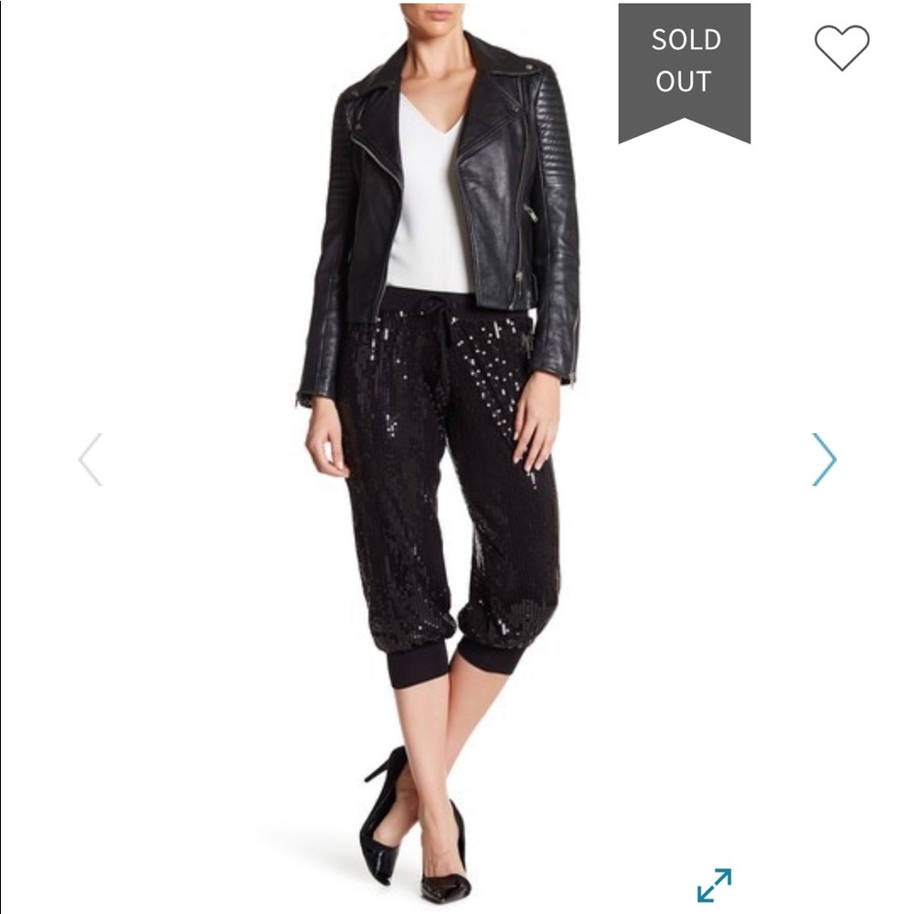 Tart black sequin drawstring pants size small